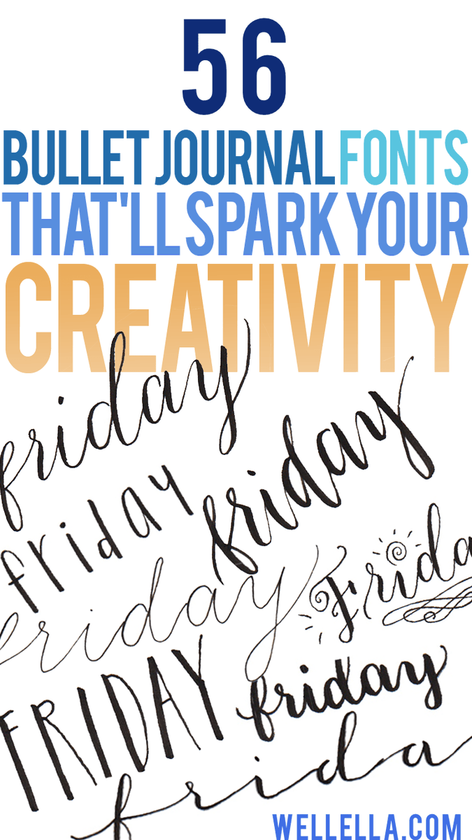 WellellaPlanner's tweet photo. Check out my latest post! Bullet Journal Fonts - 56 Handwriting Styles To Spark Your Creativity #bulletjournal #bujo #creativity #doodles https://t.co/L3hibSclWM https://t.co/hk3Kxx9Shb