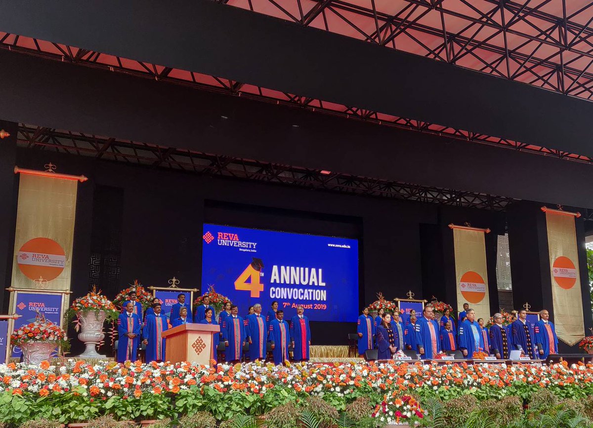 REVAUniversity's tweet photo. Our dignitaries have arrived at the “SOUGANDHIKA” – newly inaugurated Open Air Theatre for the 4th convocation of REVA University.
#REVAUniversity #Convocation #AnnualEvent #LifeAtREVA #Memories #StudentLife #ConvocationAddress #NewJourney https://t.co/CUGO9ZSASs