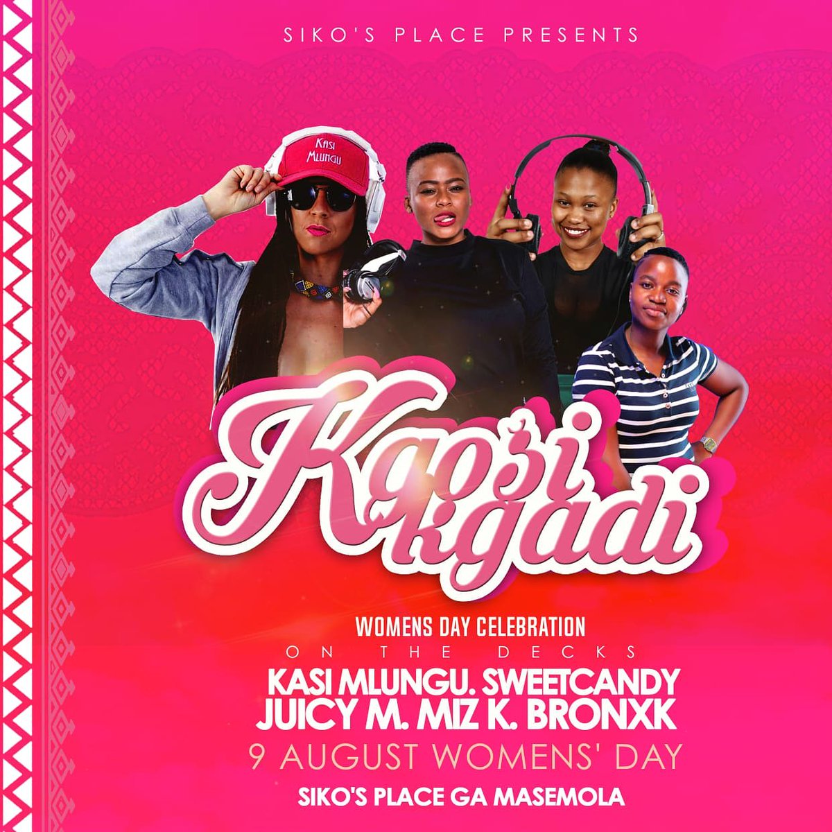 KasiDuchAz's tweet photo. #GaMasemola is gonna be π₯ waya waya this #WomensDay at Siko's Place!
#DJ #FemaleDJ #KasiMlungu #HouseMusic #TheDuchAz #johannesburg #gauteng #southafrica #southafrican #limpopo https://t.co/vlHtS6q7VO