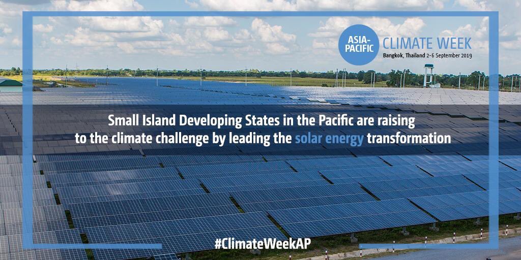UNFCCC's tweet image. The Asia-Pacific #ClimateWeekAP will take place in #Bangkok from 2 to 6 September 2019 to boost the region’s #ClimateAction and respond to the global #ClimateEmergency. Be part of action and register now 👉🏽 bit.ly/APClimate