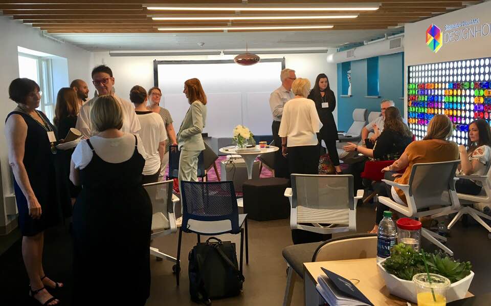 ColorSells's tweet photo. Thanks to @SherwinWilliams for hosting our Minneapolis #ChromaZone #Color forecasting workshop. Don't miss the collective results of all our workshops at this year's International Summit. #CMGsummit19 #worldcolorforecast #colorsells https://t.co/MCoPfHK04r