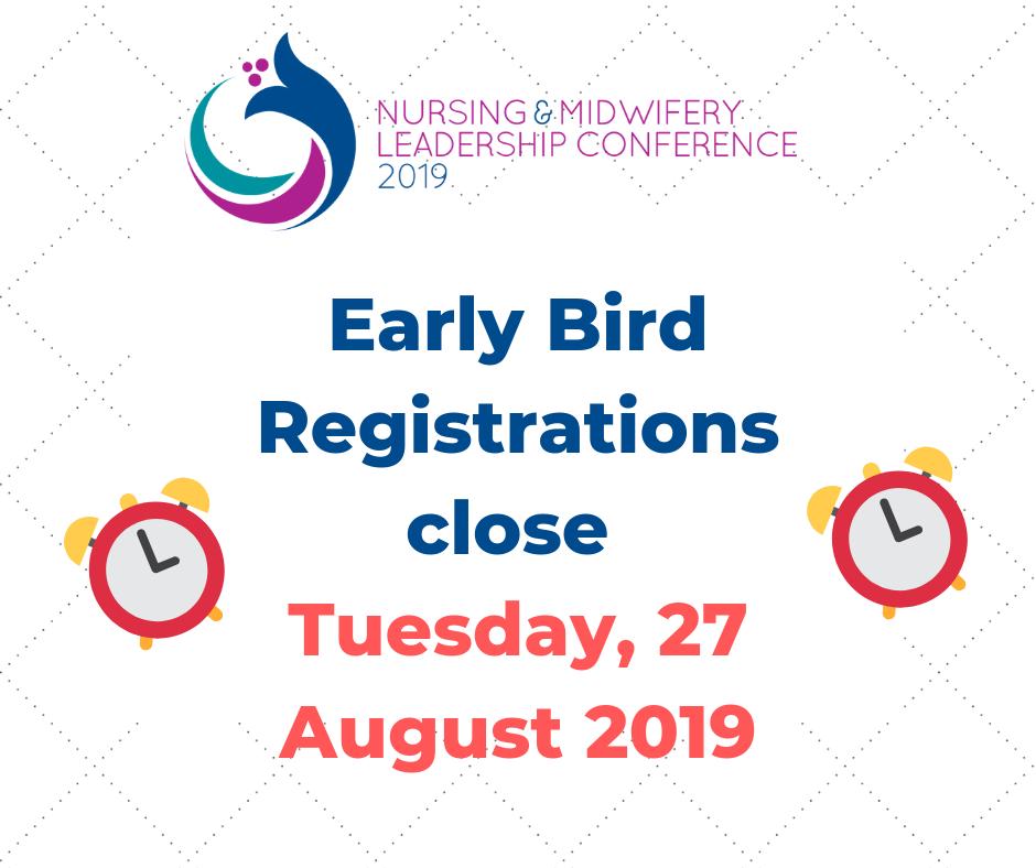 NMLConference's tweet photo. The early bird registration deadline is fast approaching - do not miss your opportunity to receive discounted registration rates for the NML Conference 2019! Register online here: https://t.co/AySf26YS7z

#nmlc #nmlc2019 #nursing #midwifery #conference #leadership https://t.co/pxZh5C5ZLO