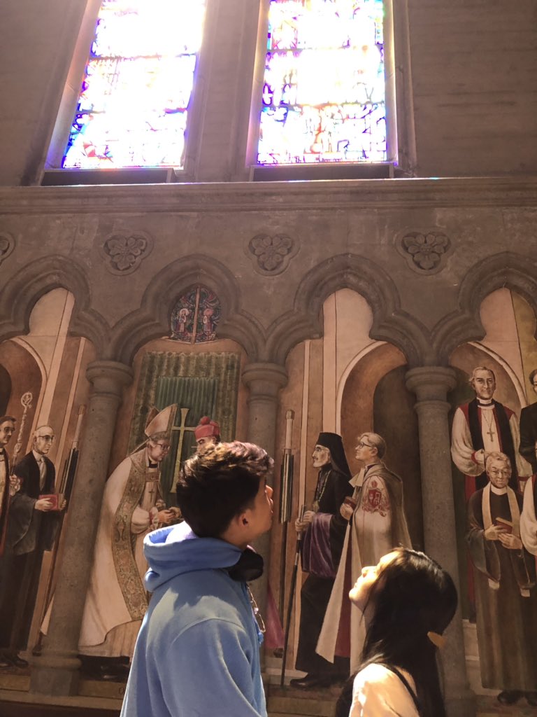 Saying a little prayer to thank God for all the blessing he bestowed upon us. 
Our friendship has God in the center.