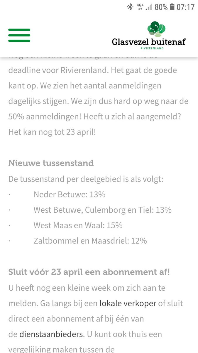 E_d_Br's tweet image. Ik zou dan ook de gegevens bij @glasbuitenaf opvragen. Want daar ben ik ook wel benieuwd naar. Zo was de tussenstand voor @gemeenteWMW op:

9 maart 6%
17 maart 15%
En opeens op 24 maart de melding van genoeg aanmeldingen = 50%,
terwijl WMW niet uit de pas liep tov anderen #wob