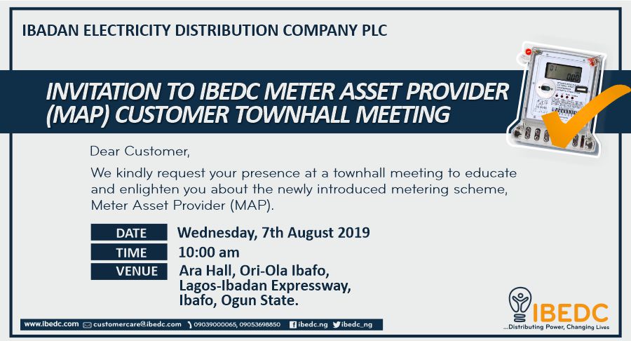 IBEDC_NG's tweet photo. Ibafo - Get ready for an interactive session on MAP. It's happening live today #IBEDCMAP #MAP #Oyo #Ibadan #Osun #Ogun #Kwara #Prepaidmeters #Meters #MeterAssetProvider #IBEDC #SayGoodbyeToEstimatedBilling #Estimatedbilling https://t.co/pmVz4Hdxp3