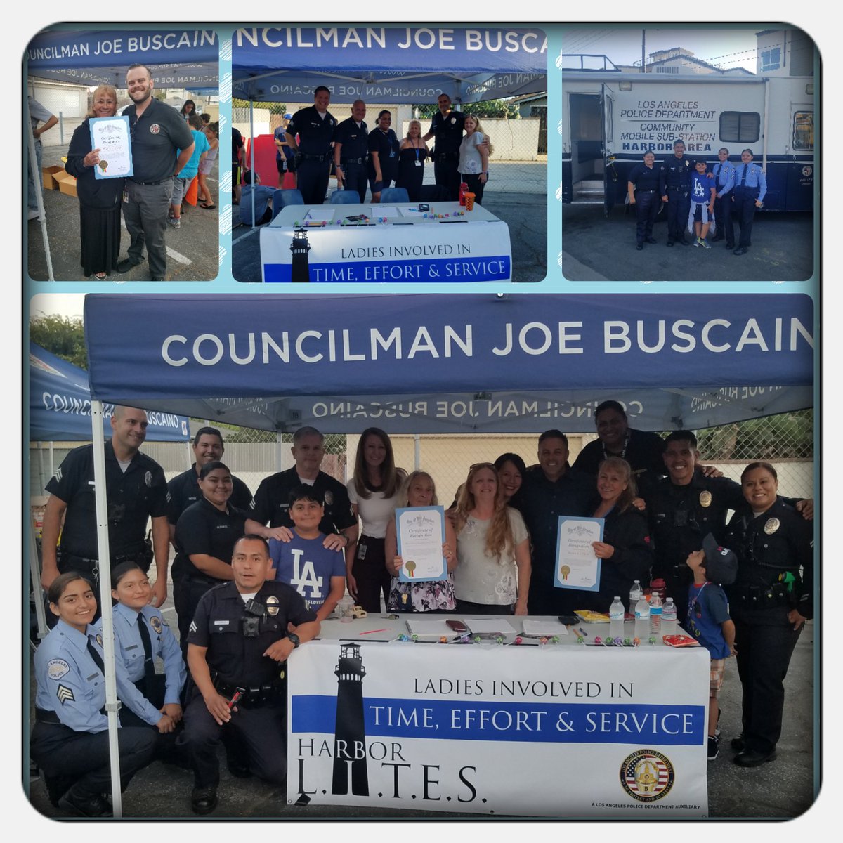 Had so much fun at National Night Out. <a href="/fiveslonua/">FiveSLO_Nua</a> <a href="/JHuett1/">Sgt. J. Huett</a> <a href="/LapdHarborDiv/">LAPD Harbor Division</a> <a href="/OfficerPag/">Officer Pagulayan</a> <a href="/CatherinePlows/">Sergeant Plows</a> <a href="/LAPDChiefMoore/">Michel R. Moore</a> <a href="/frank_slo/">Frank Lopez LB</a> @LAPDEnsley <a href="/Lily38629616/">Lily</a>