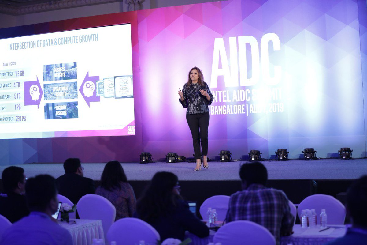 IntelIndia's tweet photo. "Let's accelerate the future together"- Akanksha Balani, Country Lead- Intel Software Tools at #IntelAIDC2019 talks about how developers can transform their #AI journey through Intel's software capabilities like Intel Python, Math Kenrel Library, DAAL & more. #AIOnIntel https://t.co/iINDezpjDs