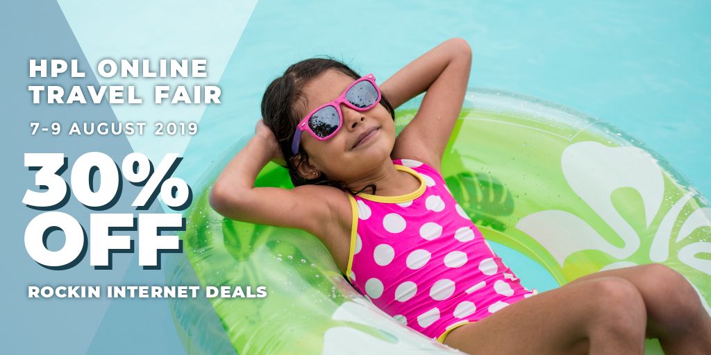 📣 30% OFF 📣 HPL Hotels &amp; Resorts Online Travel Fair is back! Book our Rockin' Internet Deals from 7 - 9 August and enjoy 30% off your booking! Book now: bit.ly/HPLOTF19