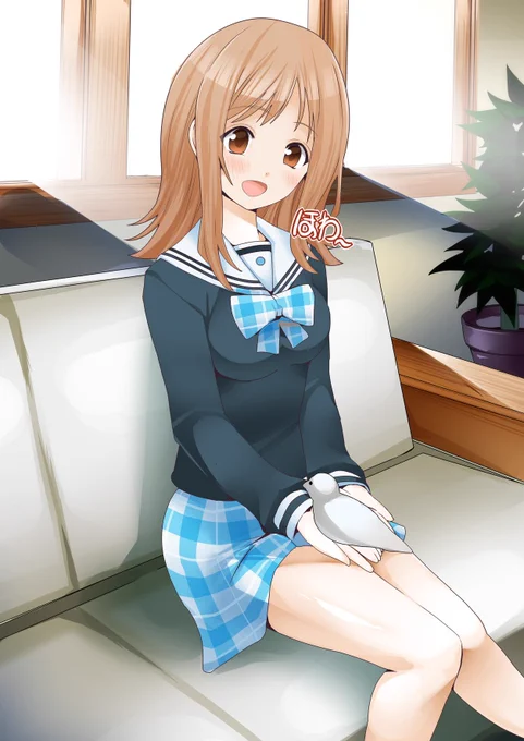 ハトが真乃ちゃんの口の中にエサがないか探しています#櫻木真乃  #アイドルマスターシャイニーカラーズ 