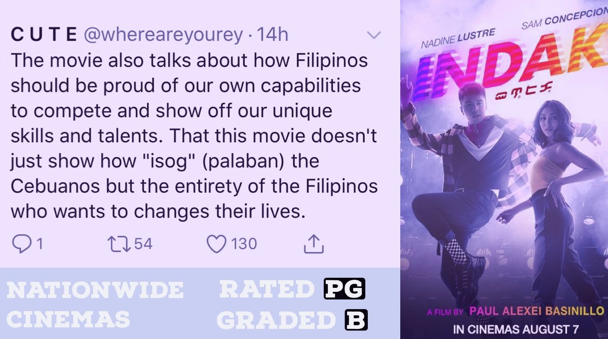 UAE_Pikay23's tweet photo. “The movie also talks about how Filipinos should be proud of our own capabilities to compete and show off our unique skills and talents.“

#IndakNowShowing https://t.co/oC0YRjhQ74