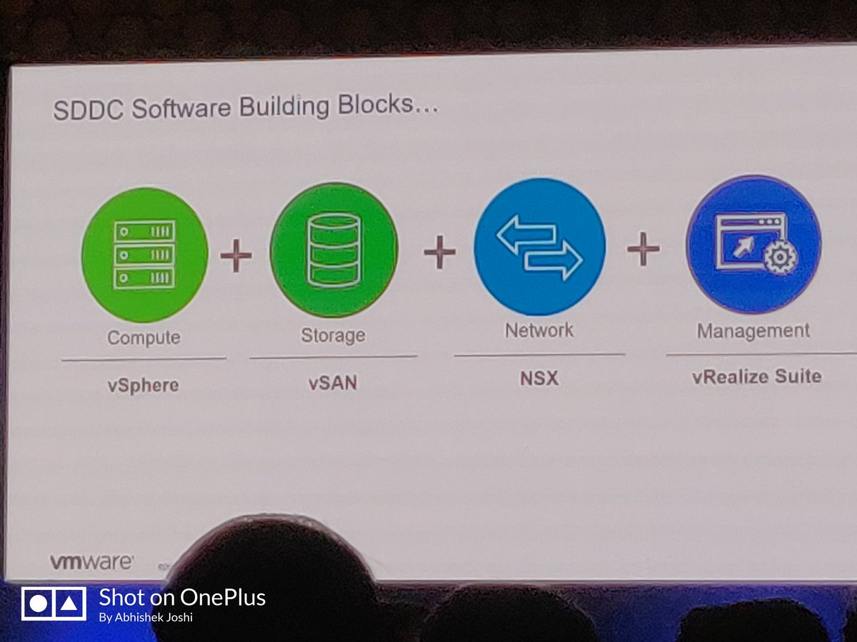 apjj28's tweet photo. VMware SDDC software building blocks

Vsphere
Vsan
NSX
vrealize suite
Learning at #DellTechPartnerSummit2019 https://t.co/kTjCDTdpJ2