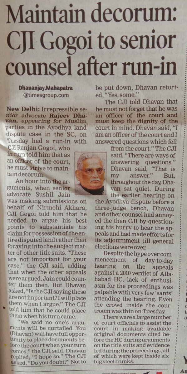 vinod_bansal's tweet photo. Again &amp; again #RajeevDhawan the #ShoutingBrigade leader planted by #CongressParty is trying to hamper the #SupremeCourt proceedings on #RamMandir #RamJanmbhumi in #ayodhyacase 
Hon. #CJI has to deal with such elements firmly. https://t.co/Tm4vjeutmV