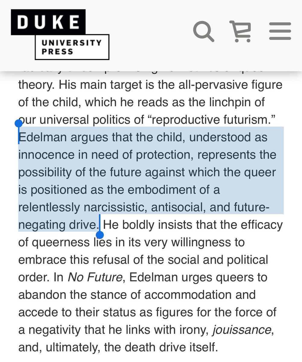 BrowseHarry's tweet photo. Yet another example of Edelman’s fantasy figure of the child being evoked for the purposes of marginalising queer people. https://t.co/SKvkzBGCeP