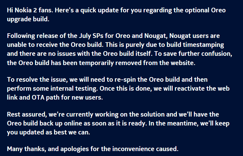 LoveNokiaBlog's tweet image. Nokia 2 users on Nougat will soon be able to request the optional Android Oreo update. Fix is underway
#Nokia2 #AndroidOreo #AndroidNougat #NokiaMobile #LoveNokia
lovenokia.net/2019/08/nokia-…