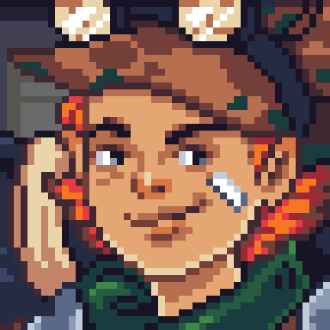 TassiloRau's tweet photo. In a fantastic collaboration with the wonderful Vivian Mule, I had the great joy of creating #pixelart versions of her #characterdesign for a @BumblebeeGames #RPG using @aseprite and the #EDG32 palette by @ENDESGA #gamedev https://t.co/Ef6OmUAwiV