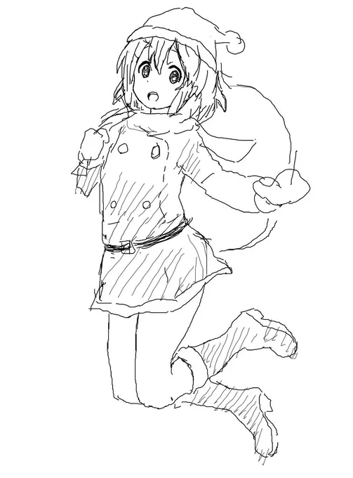 暑いので涼しめるよう季節外れのサンタコス唯ちゃんをupしま～す♪去年のサンタイラストのボツ絵なんですけどね・・😅 