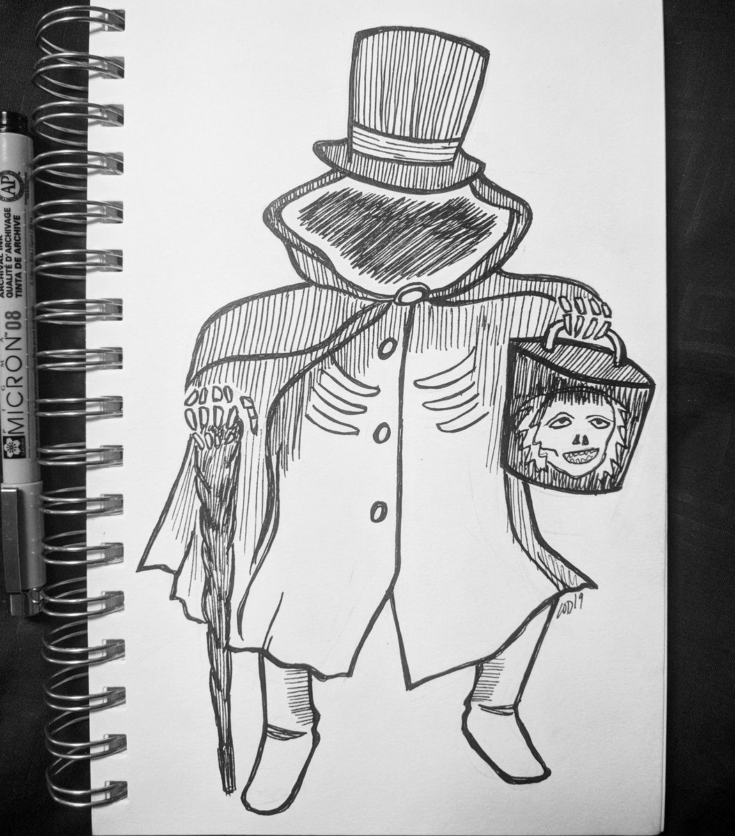 AuGHOST day 6: 'hollow'

eyyy it's Hatbox Ghost!

#aughost #auGHOST2019 #disneyland #thehauntedmansion #ink #illustration #hatboxghost