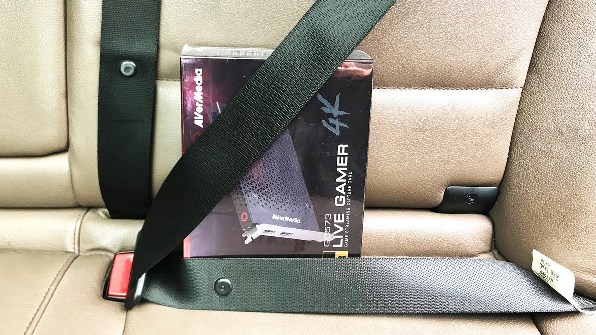 EpunksHQ's tweet photo. Seat belt law applies to everyone in the car, even if you are an @AVerMedia 𝗟𝗶𝘃𝗲 𝗚𝗮𝗺𝗲𝗿 𝟰𝗞 𝗛𝗗𝗥 capture card and won the Best Choice Award at #Computex2019.

𝗕𝗘𝗟𝗧 𝗨𝗣 &amp; #𝗗𝗿𝗶𝘃𝗲𝗦𝗮𝗳𝗲𝗹𝘆 ❤️ https://t.co/BpQY4LQ7Jh