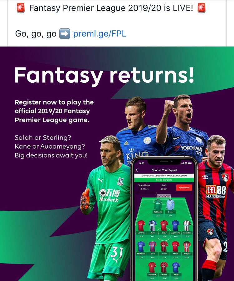 You only have until Friday to join in our charity league and choose your team. Pay £10 to join via PayPal lraynes@btinternet.com (friends and family) and we’ll send you our code
Please share with your footie friends  #premierleague #neuroblastoma #childhoodcancer #fantasyfootball