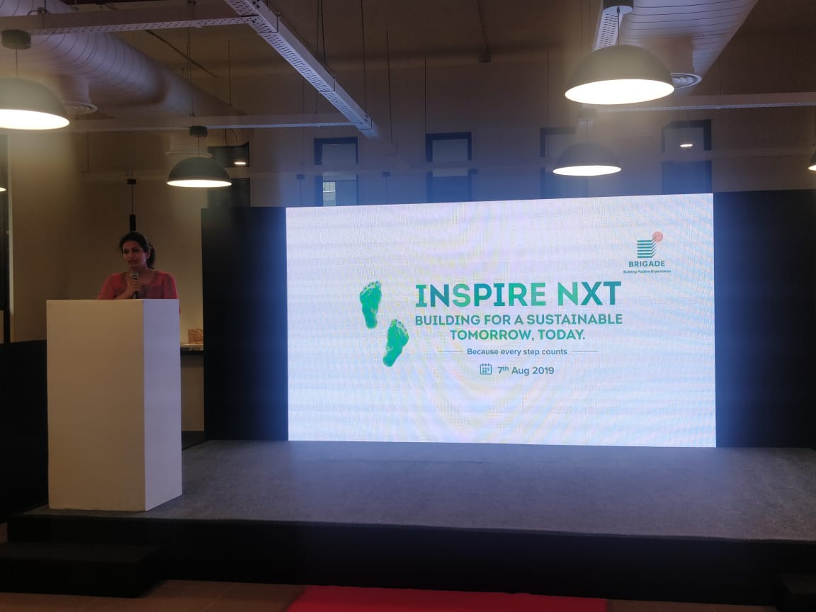 BrigadeReap's tweet photo. Nirupa Shankar from #BrigadeREAP talks about #sustainability at #InspireNxt - an #event organised by @BrigadeGroup with a focus on promoting sustainable development.#PropTechBharat #MadeAtREAP #MakeInIndia #REAPtheBenefits https://t.co/fpPgePVq8w
