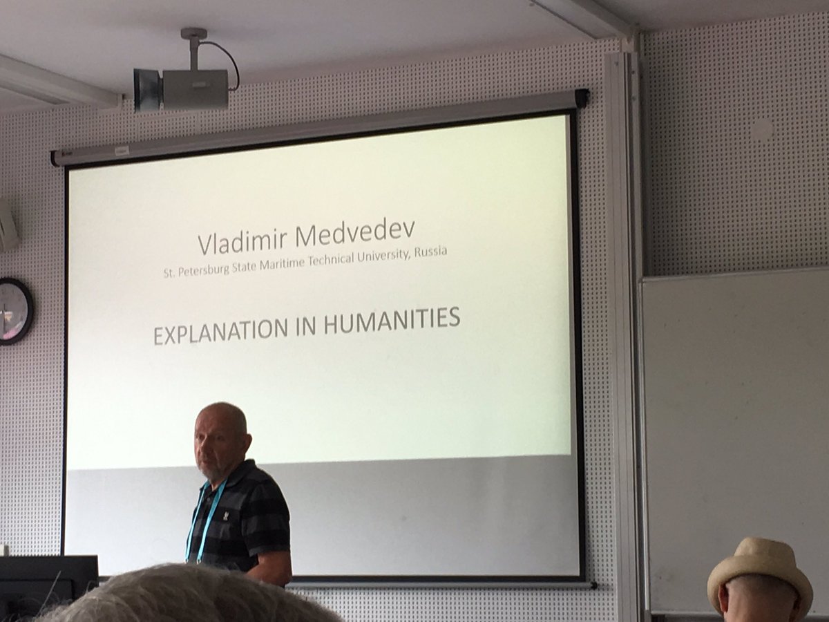 Dr_inPhieVeigl's tweet image. Vladimir Medvedev at @clmpst2019 on #Explanations in the #Humanities #clmpst2019