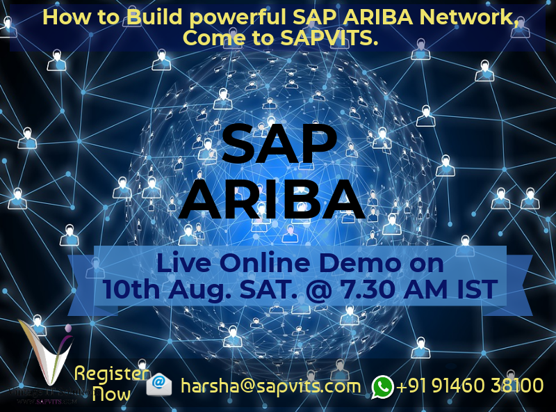 PrachiSAP's tweet photo. How to Build powerful SAP ARIBA Network, Come to SAPVITS. Get SAP ARIBA Live Online Demo on 10 Aug, Saturday at 7.30 AM IST. Enroll now: https://t.co/mXrZjwRwuX
Online Training with 24/7 Server Access and Global Certification Material.
#SAPARIBA #SAPVITS #SAPOnlineTraining #Ariba https://t.co/ILU3lGRdAQ