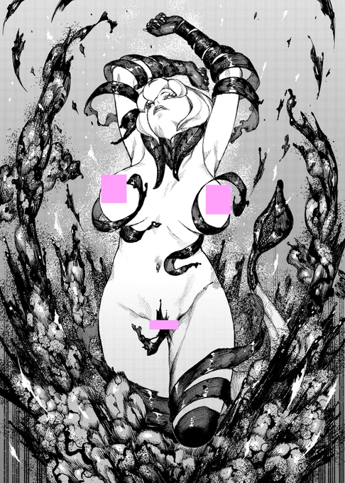 つぐもも123話脱稿して提出した後、気になってデザイン修正。4p程度のなおしで済んでよかった。局部隠しているとはいえ124話でこのキャラ出ている間はyou tubeライブでの作業配信は無理そうだな～ 