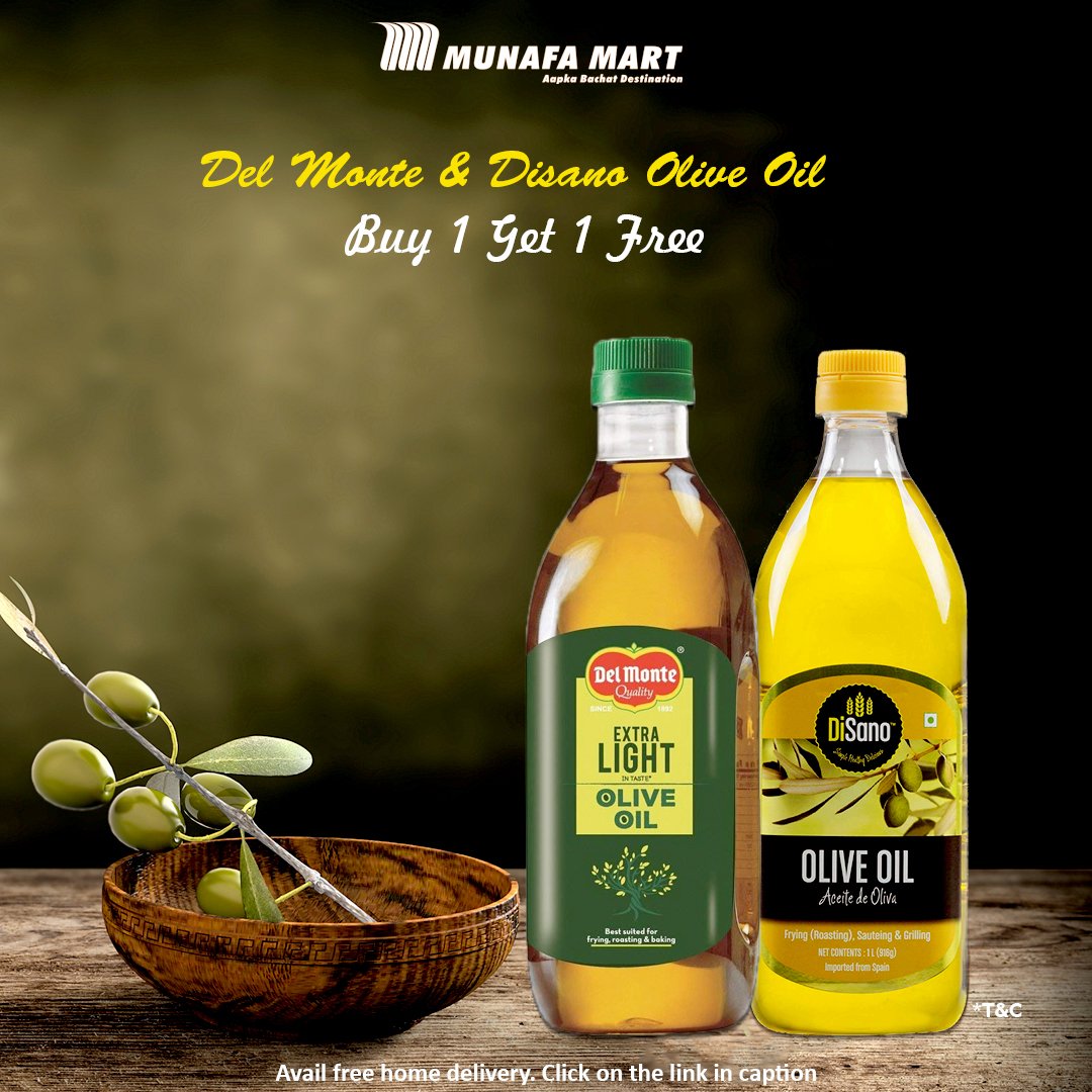 munafamart's tweet photo. Del Monte & Disano Olive Oil
Buy 1 Get 1 Free
More offers click on link https://t.co/zmaIODCxCu *T&C
#Munafaoffer #grocery #savemoney #summeroffer
#summersale #holiday #monthsale #munafasale
#monsoon #sawan #delmonte #disano #oliveoil #cooking https://t.co/gsbk6EI03W
