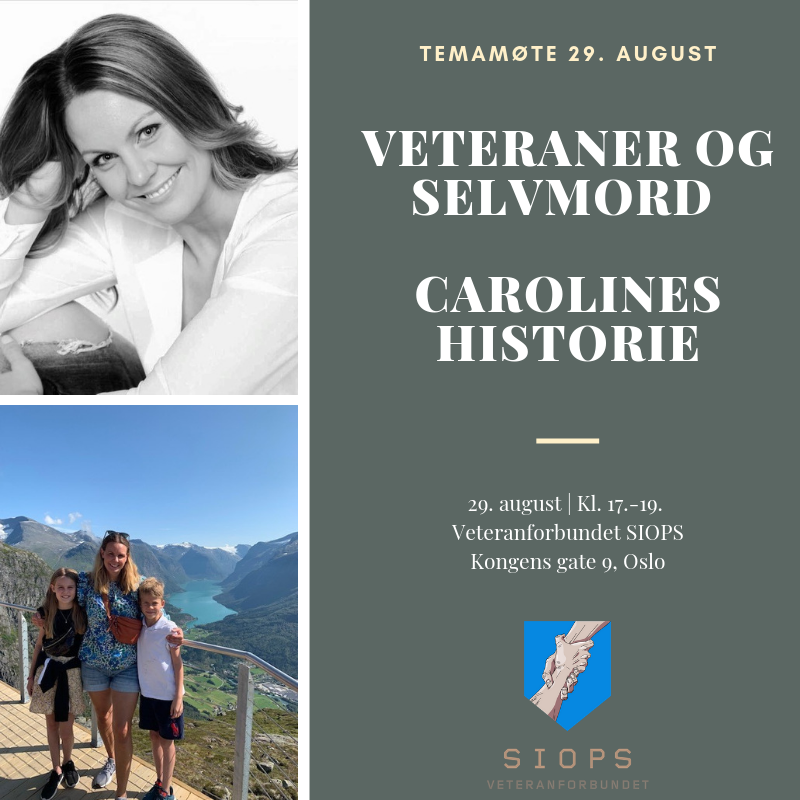 Siopss's tweet photo. I 2015 ble livet til Caroline Aune brått snudd på hodet. Mannen hennes valgte å avslutte sitt eget, og igjen satt Caroline og hennes to barn. Carolines mann slet med posttraumatisk stresslidelse (PTSD). Den 29. august kommer hun til SIOPS for å fortelle sin historie. https://t.co/b8zxzzUSNH