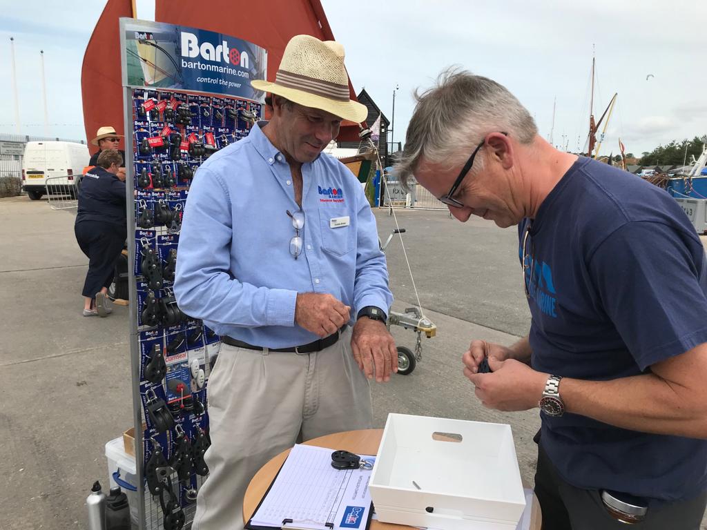 bartonmarine's tweet photo. The Beat the Barton Block Clock competition came to Whitstable Harbour, the fastest time to assemble a new range Barton Size 2 swivel block.  The winner Peter Harrison, down for the day from Eltham. Time 26.12 seconds.

#winning #deckequipment #blocks #sailing #boating #barton https://t.co/Gl5Ynwqr6K