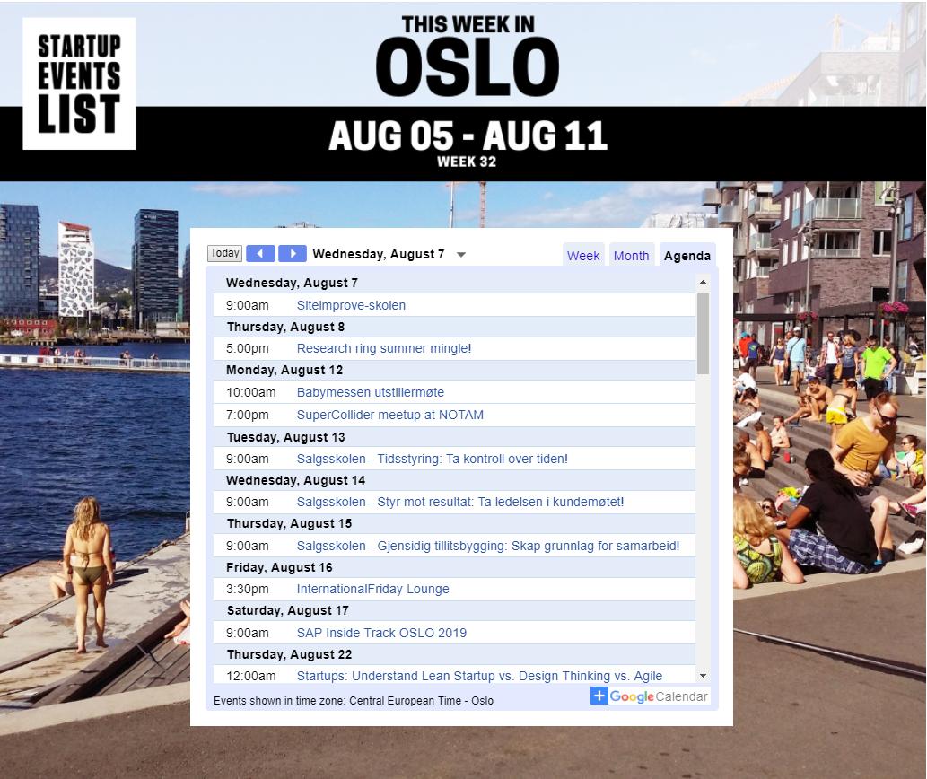 Startup Events List - Oslo tweet media