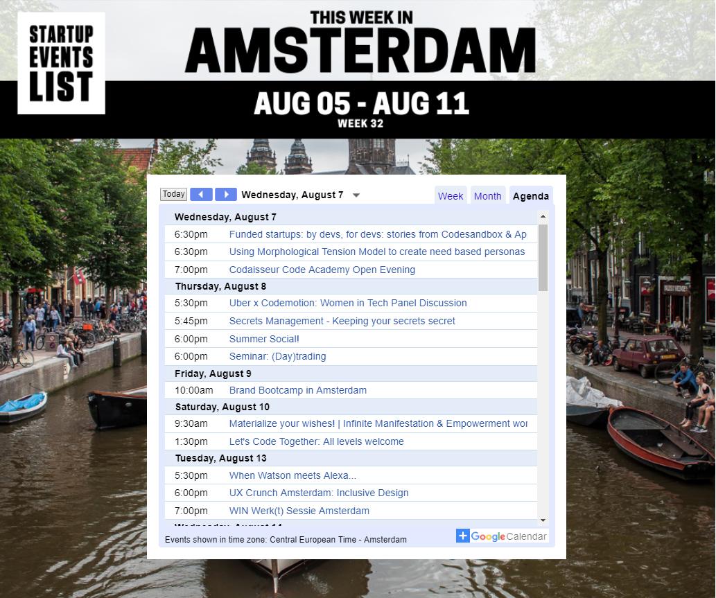 Startup Events List - Amsterdam tweet media