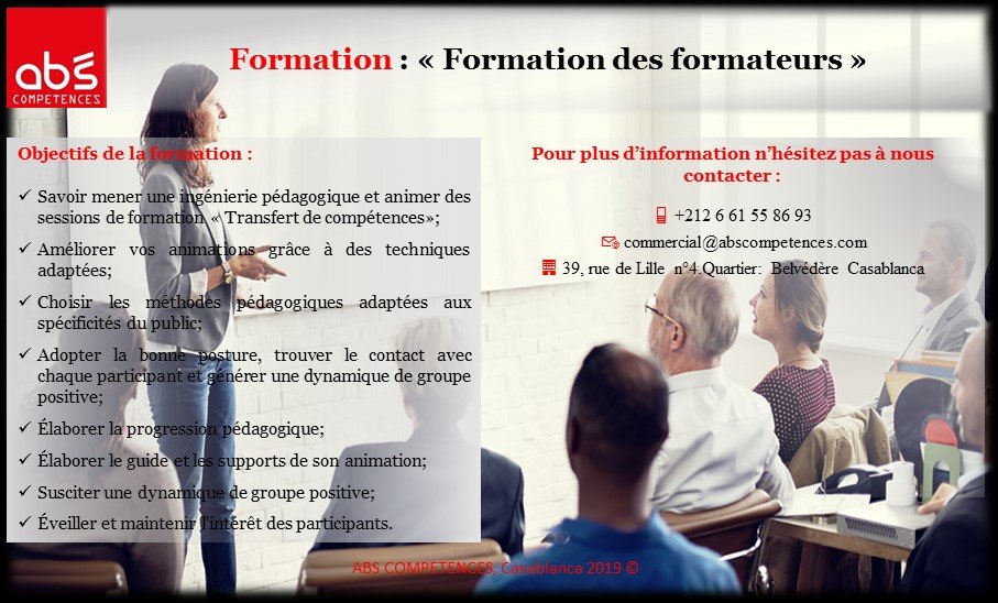CompetencesAbs's tweet photo. Formation: " Formation des formateurs "
Pour toute information complémentaire, n'hésitez pas à nous contacter au :

☎️ +212 6 61 55 86 93
📧 commercial@abscompetences.com

#ABSCOMPETENCES #Animation_Formation #PEDAGOGIE #FormationDesFormateurs #FORMATION2019 https://t.co/nqK7LyqF5p