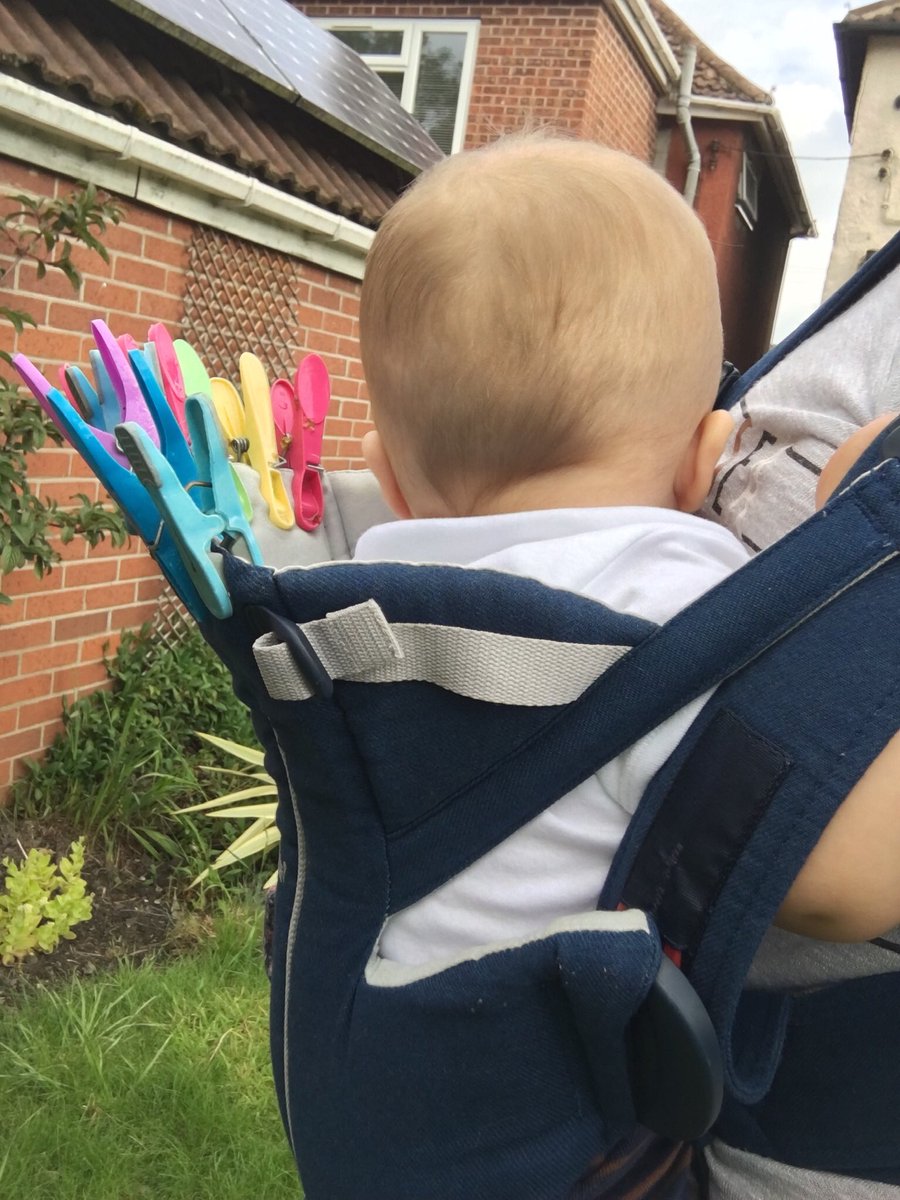 ZoboGray's tweet image. Teething baby means we are joined at the hip for a few days... making use of his baby carrier o put the washing out #mumhacks