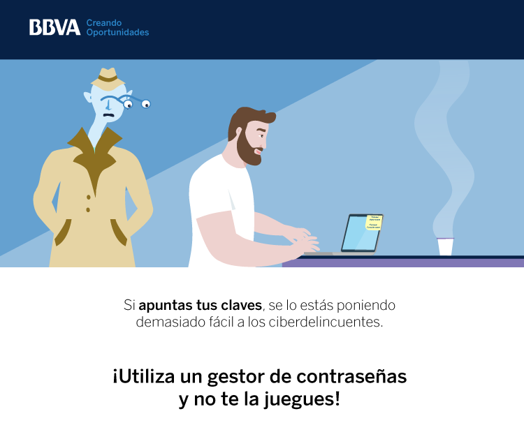 BBVA_espana's tweet photo. ¿Alguna vez has apuntado tus claves en una nota? ¡Quién no! 😅 #ciberseguridad https://t.co/DmG0cZnIBo