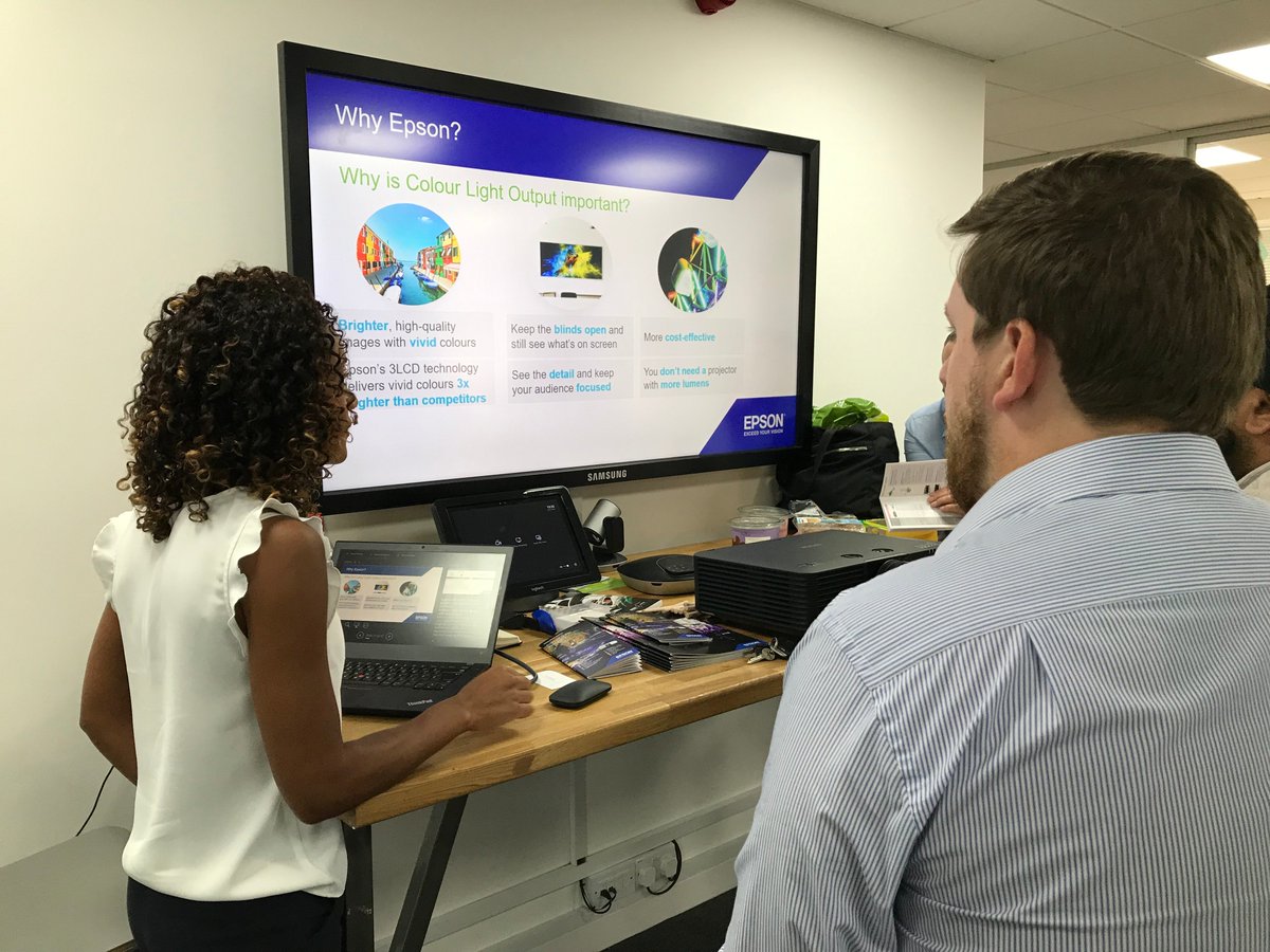 We had a lovely visit from <a href="/epsonuk/">Epson UK</a> yesterday. 

They were here to discuss the different solutions they have available. 

If you are looking for solutions which involve projectors, give us a call today! 

#AVTweeps #Digital #Projection #DigitalSignage #Training #AV #AudioVisual