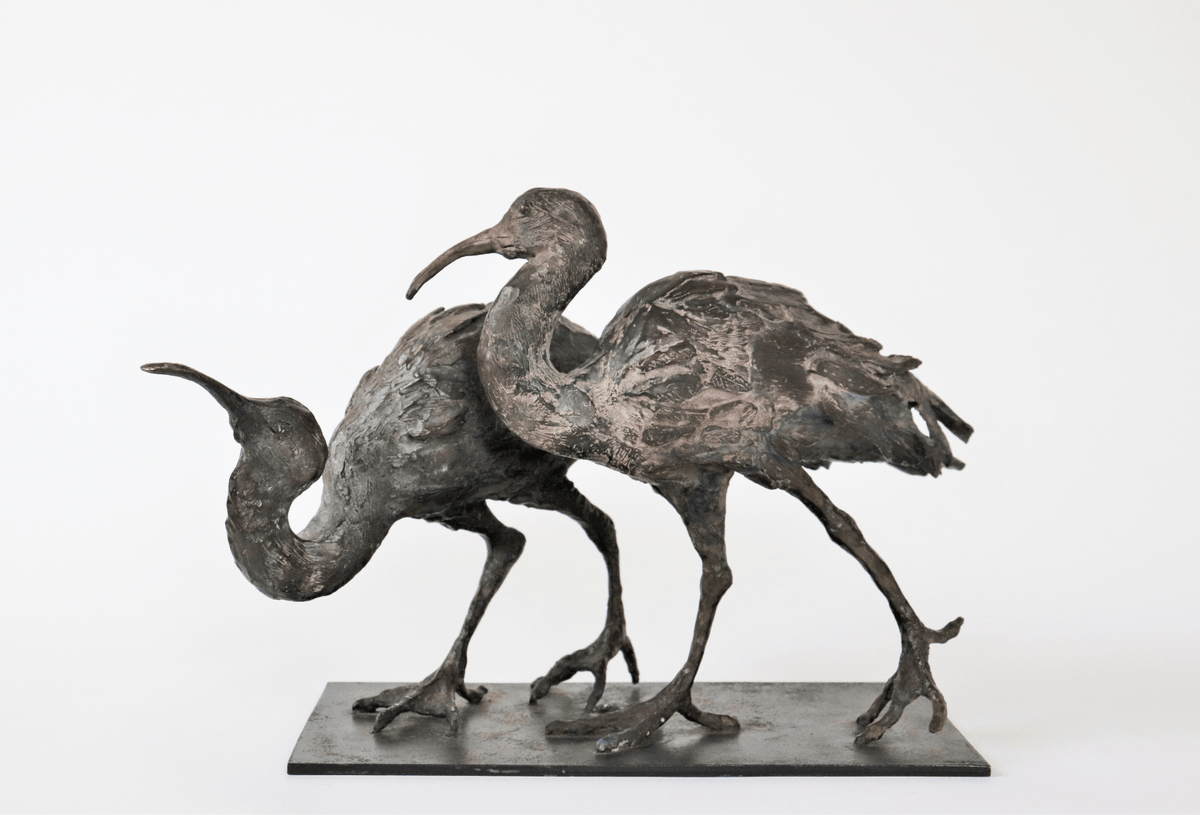 Two ibises by Chésade. One-off bronze sculpture. Learn more at Artistics.com 
artistics.com/en/two-ibis