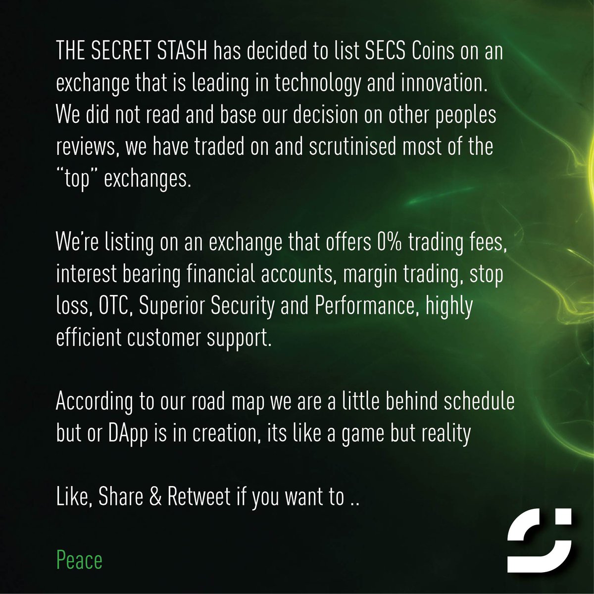SECSCoin's tweet photo. Why no Airdrops? 
 
Let's face it 70% of airdrop tokens never get listed on any Reputable Global Exchange and you stuck with a token that has no use case or value. https://t.co/gIZtsmzdFR