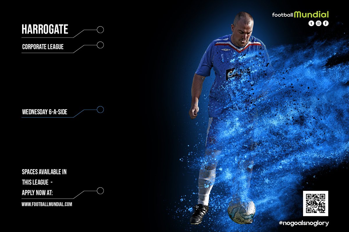 footballmundial's tweet photo. 🔵 HARROGATE our cup competition continues in our Corporate league tonight.

If you have a business that wants to play great 6-a-side football, then click here:

https://t.co/m5dhqgMG7A

#Harrogate @harrogate6aside 

#NoGoalsNoGlory https://t.co/2pL67EfFIf