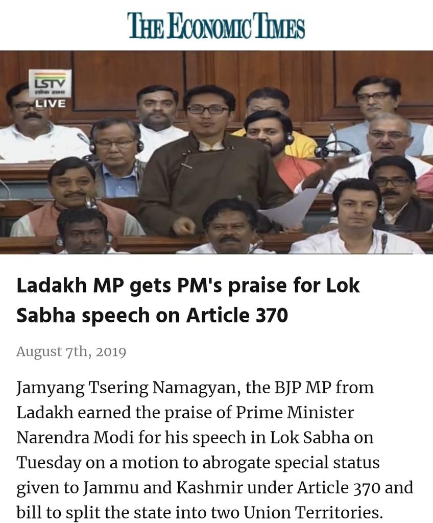 Ladakh MP gets PM's praise for Lok Sabha speech on Article 370
economictimes.indiatimes.com/news/politics-… via NaMo App