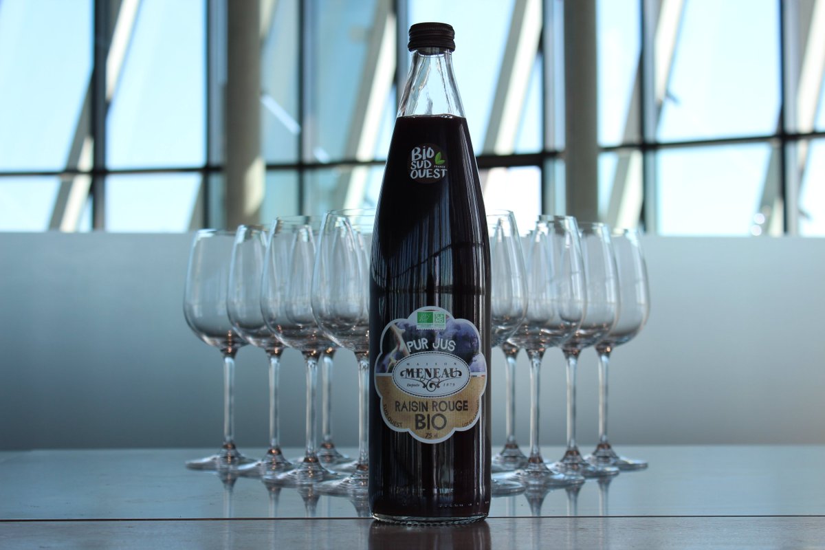 laciteduvin's tweet photo. Le nouveau jus de raisin @MaisonMeneau est arrivé à la Cité du Vin ! 🍇 Issu de fruits du Sud-Ouest, #bio et #équitable, il est proposé à la dégustation pour les plus jeunes (mais pas que !) au Belvédère, à la fin de votre visite, pour le plus grand plaisir de vos papilles. https://t.co/9ccpeATayS