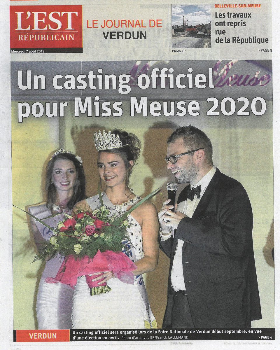 VerdunExpoMeuse's tweet photo. Casting Officiel Miss Meuse 2020 pour Miss Lorraine
Samedi 14 Septembre à 19h30
Contact : delegationmisslorraine@gmail.com
#Verdun #Meuse #Lorraine #GrandEst #Miss #MissMeuse #MissLorraine #MissFrance #Casting #PicOfTheDay #Show #Spectacle #Loverdun @MissFrance @Lestrepverdun https://t.co/EAxBfjruhc
