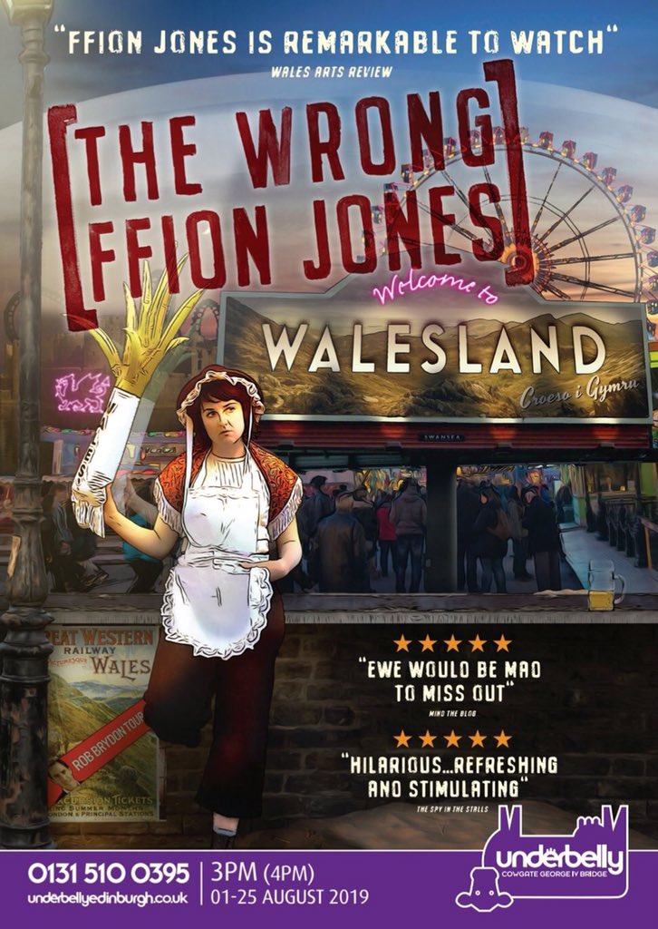TCBlackLight's tweet photo. A great performance of #WrongFfion by @FfionJones88 yesterday! We love supporting Welsh theatre! Very comical and relatable! Make sure you catch this at #edinburghfringe2019 #WalesinEdinburgh ππ https://t.co/sRCcPA77fY