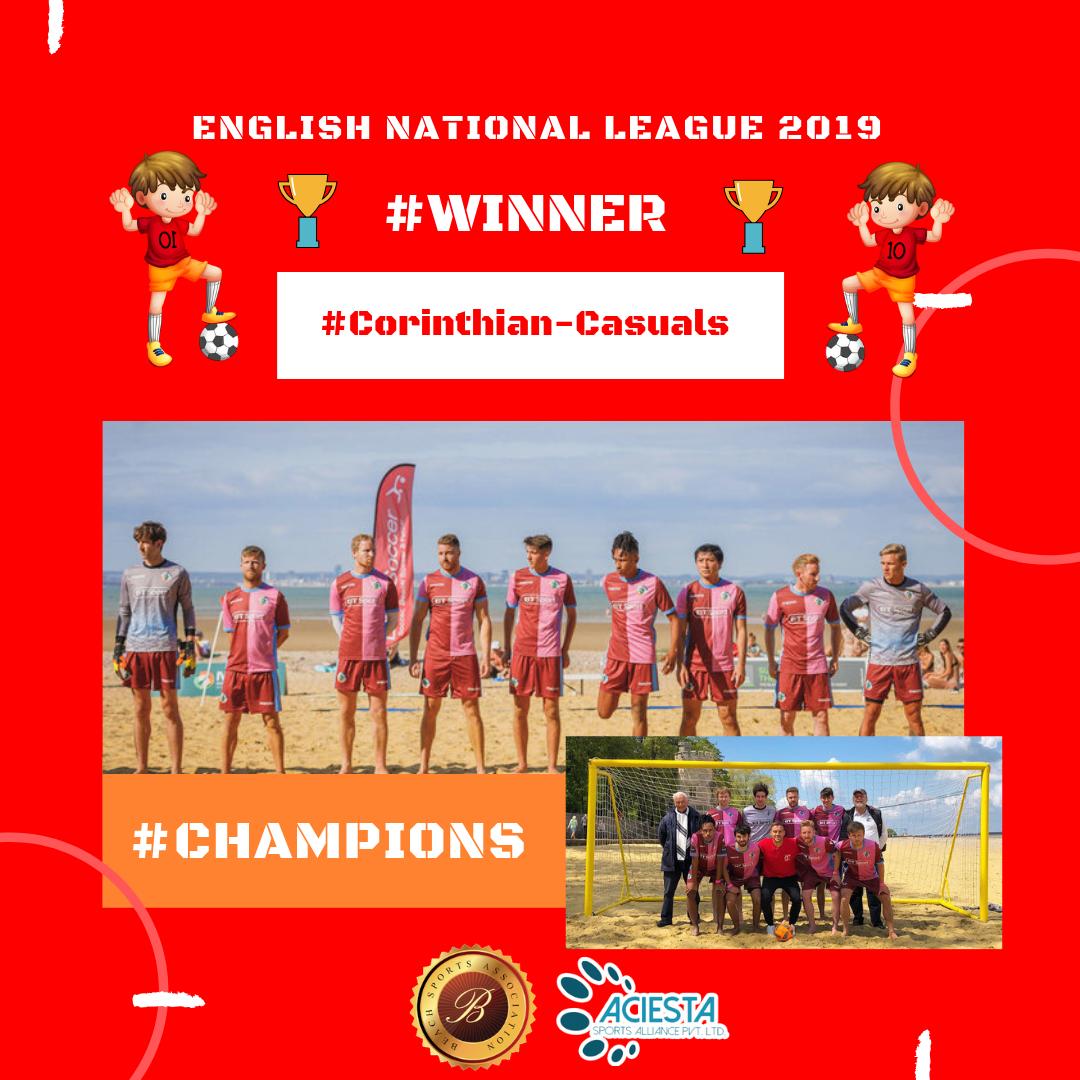 aciestasports's tweet photo. Congratulations 🏆🏆🏆🏆 @CorinthianCas  🏆🏆🏆🏆 claim the English National League Beach Soccer.. A 8-2 win over former champions @PortsmouthBSC has new champion crowned in England!

Image Credit: @BeachSoccer_WW https://t.co/b9YXIUq8i3