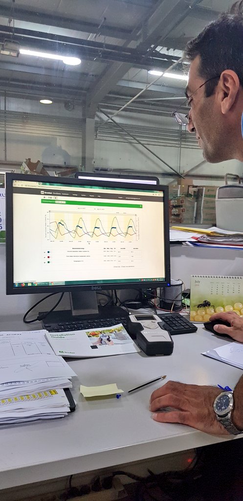 DKG_Consulting's tweet photo. #GroSens multisensor system evaluation on site at @AgritexEnergySA glasshouse .Warm thanks to @IoannisGian @KCholidis @Grodan @MyUltraLife @E_Drimtzias @IQcrops https://t.co/tSn3eaC8QC