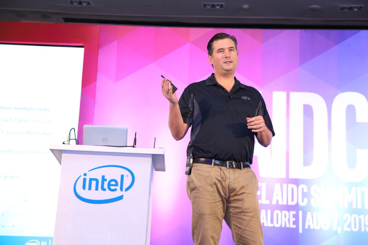 IntelIndia's tweet photo. #IntelAIDC2019: Our hands-on training session with Meghana Rao & Benjamin Odom, Developer Evangelist Team- Intel. The team shares #AI powered capabilities of Intel such as the OpenVino Toolkit, inceptionv3 network & more, and how they're used to optimize functions. #AIOnIntel https://t.co/pTWQumL60a
