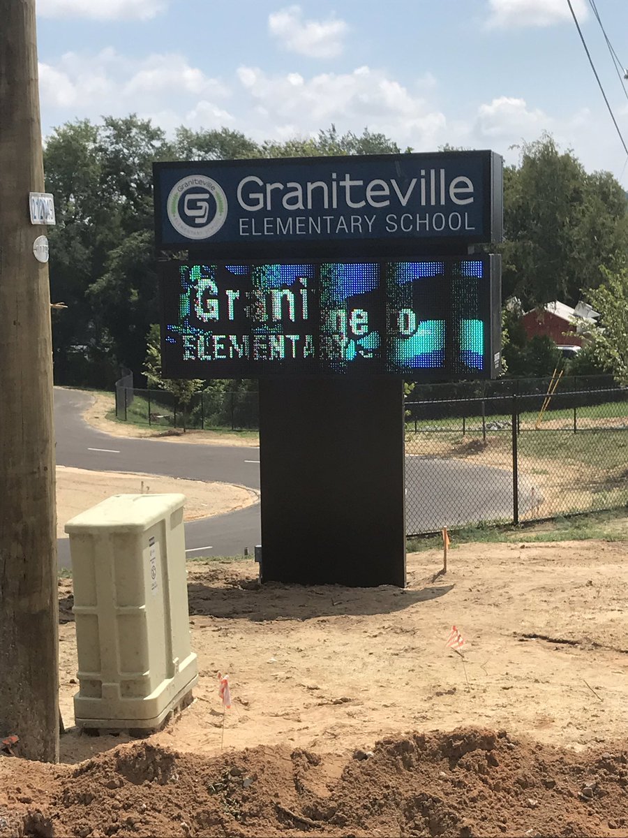 E_M_Padgett's tweet photo. So excited about the progress made @GVES_Gators yesterday. Our new sign, media center, and computers were all installed in one day. #gettingreadyforstudents #journeytoexcellence #WhyITeachGVES @AlfordOnTheGo https://t.co/cDzHANtzOK