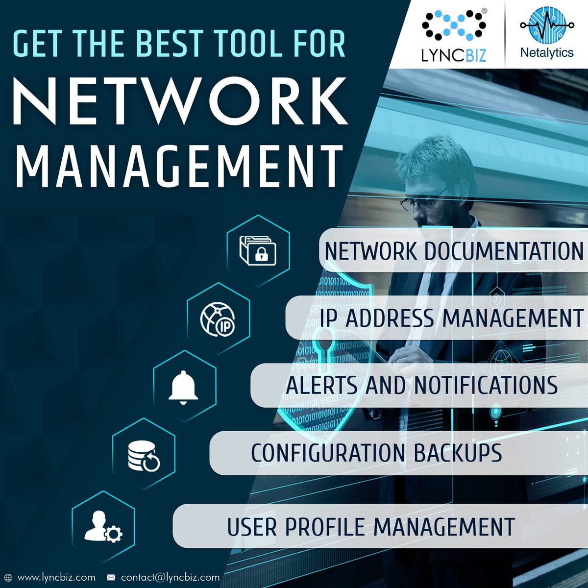 Lyncbiz's tweet photo. Providing the most comprehensive vulnerability database with a Network Management System that helps you to respond in a timely manner with reducing false positive alerts. #Lyncbiz #Netalytics #networkanalytics #NetworkManagement https://t.co/9KnpgMQMSC