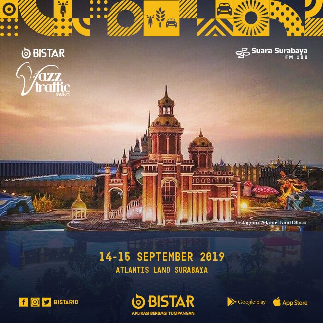 bistarID's tweet photo. Tahun ini Bistar Jazz Traffic Festival akan digelar di Atlantis Land Kenjeran Park,Surabaya. Dan Bistar siap menjadi kebetuhan transportasimu saat ke venue. Yuks cobain Bistar, sekarang!
Bistar Aplikasi Berbagi Tumpangan
#bistar #bistarid #jazztrafficfestival2019 #atlantisland https://t.co/PsjdSCj6h7