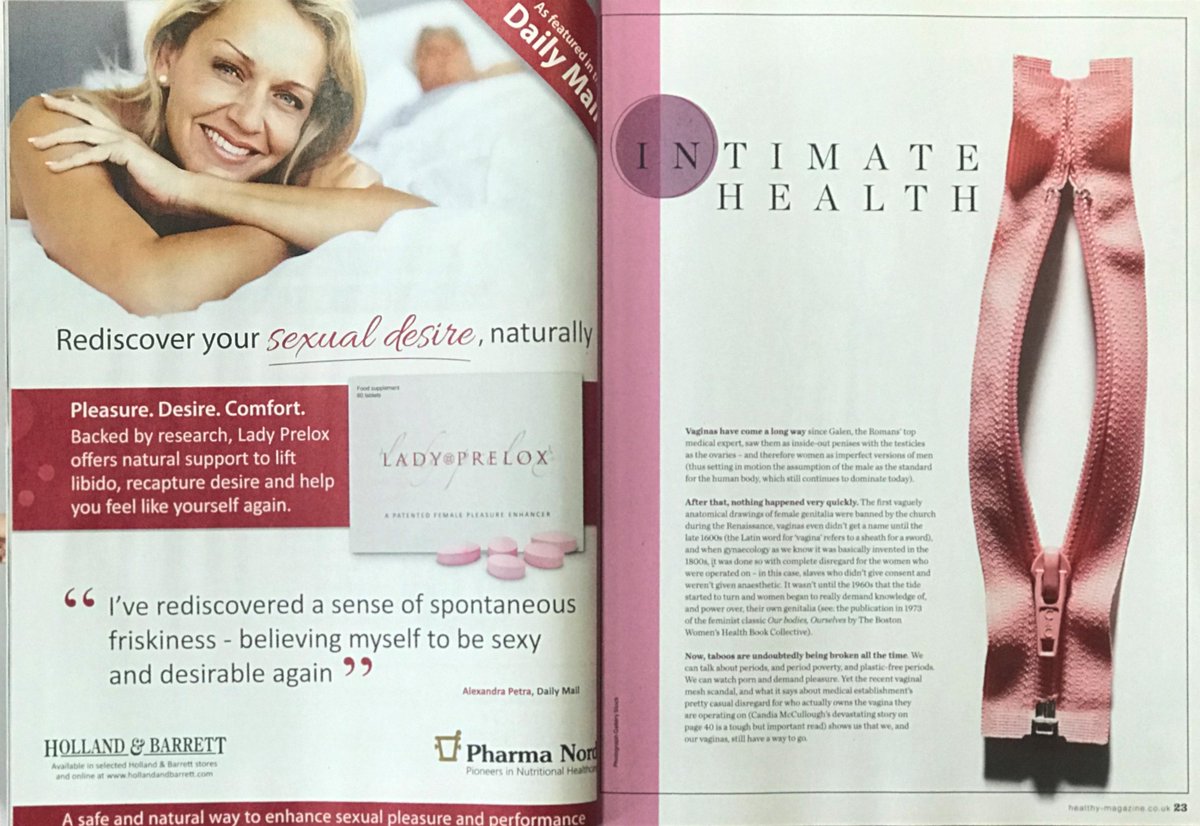 pharmanord_uk's tweet photo. Check out the latest edition of @healthymag which features information all about @LadyPrelox and how it can help women's sex lives https://t.co/WcDKdghcgq